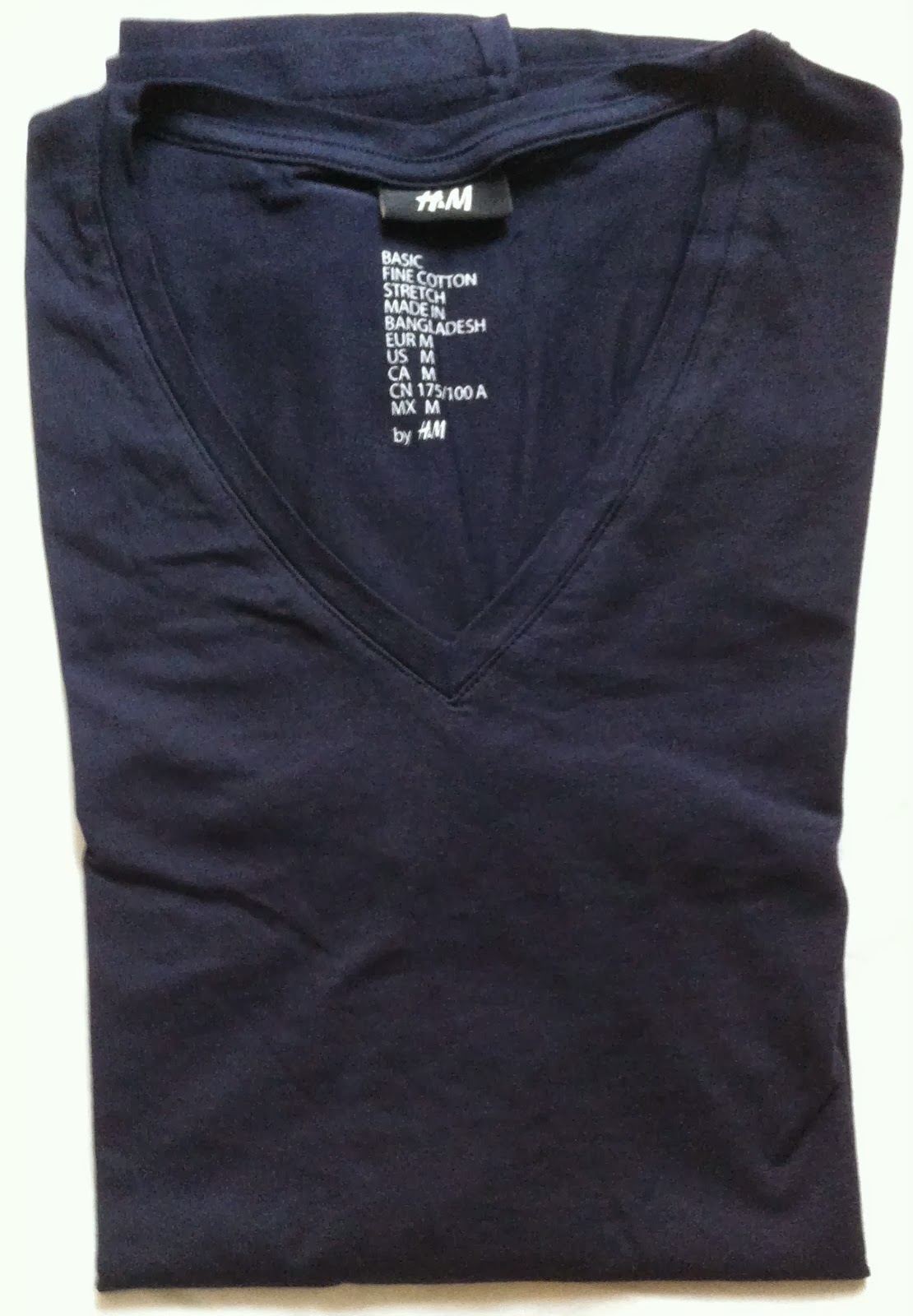 Product of Bangladesh: H&M Mens V-Neck T-Shirt
