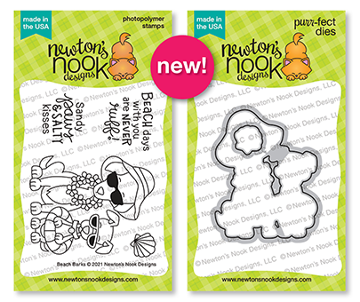 Beach Barks Stamp Set & Die Set by Newton's Nook Designs #newtonsnook
