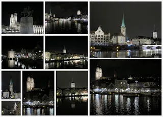 Things to do in Zurich in winter: check out city landmarks at night