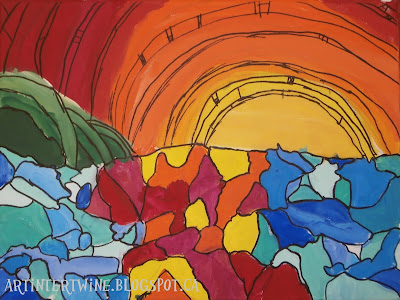 art lesson for kids Heather Brown Hawaiian art landscape