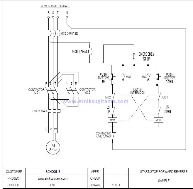 Etnik Sugitama Contoh Gambar Rangkaian Panel Control Lift Barang Sederhana