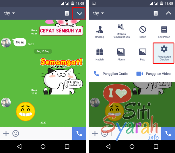 cara backup chat line Android