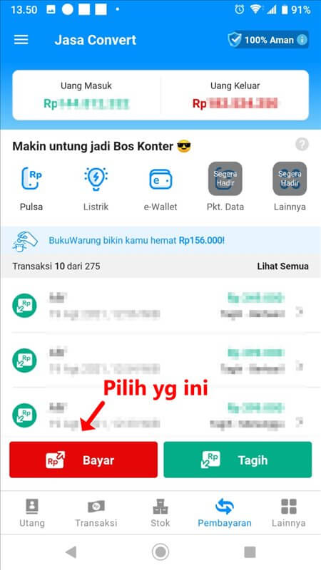 menu bayar di bukuwarung