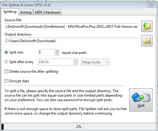 Download File Splitter And Joiner Terbaru