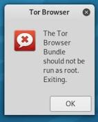 the tor browser bundle should not be run as root kali mega