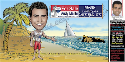 Vacation Home Real Estate Agent Caricature Ad