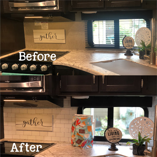 RV Remodel Peel and Stick Tile Backsplash — The Southern Glamper