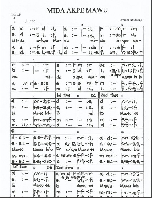 AFRICAN MUSIC IN TONIC SOLFA CHORAL