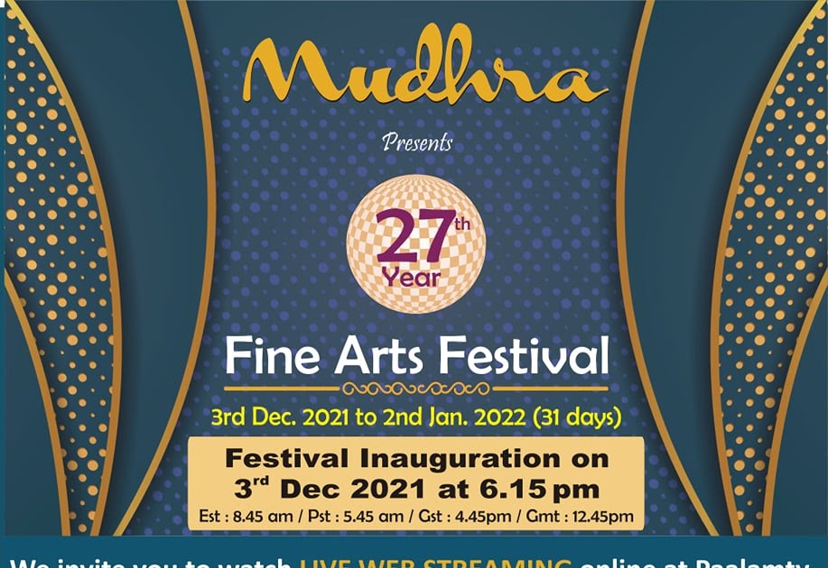 Chennai December Season 2023: Mudhra Fine Arts Festival - Dec. 3, 2021 ...