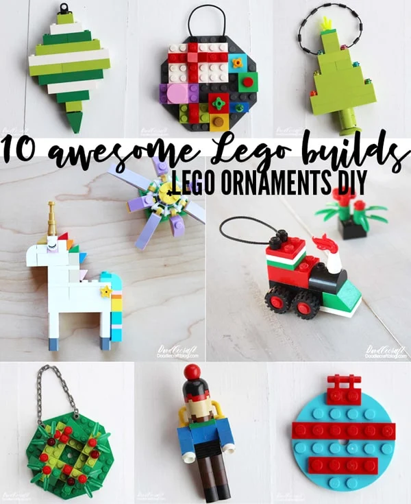 10 awesome Lego Ornaments to build to hang on the Christmas tree or decorate for the holidays