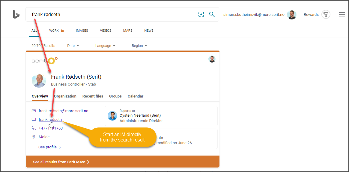 dEsign Sim©n Handling of contacts in Microsoft Teams