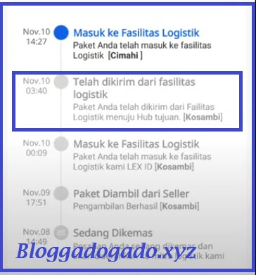 Paket Anda Telah Dikirim Dari Fasilitas Logistik Menuju Hub Tujuan Artinya Lex Id Lazada Bloggadogado