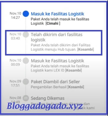 Paket Anda Telah Dikirim Dari Fasilitas Logistik Menuju Hub Tujuan Artinya Lex Id Lazada Bloggadogado