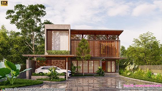 HQ rendering of a modern tropical house - Kerala Home Design and Floor ...