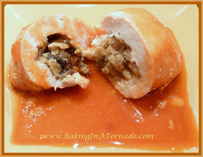 Rolled Stuffed Chicken | recipe developed by www.BakingInATornado.com | #recipe #dinner