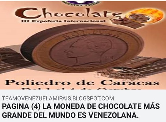 La moneda de chocolate más grande del mundo.