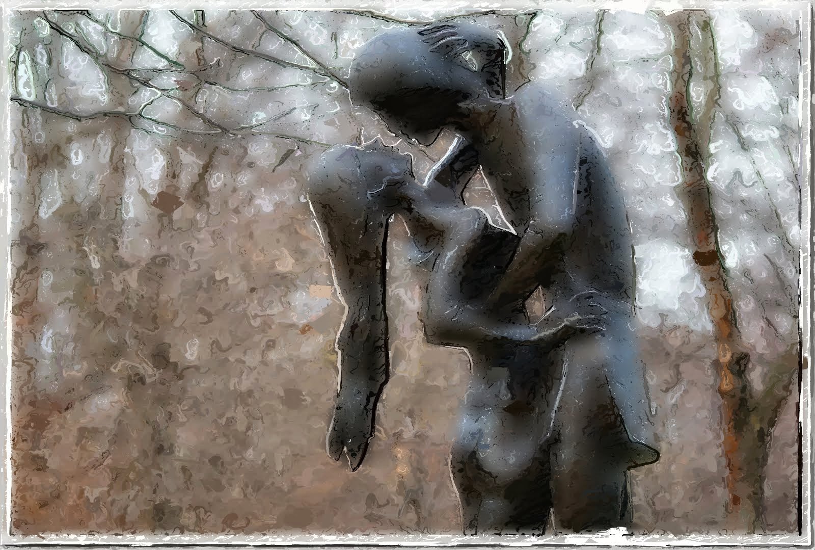 statues kissing