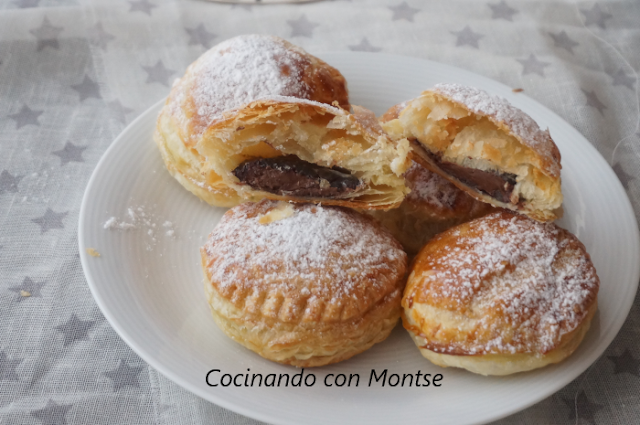 Bollitos de hojaldre rellenos de chocolate