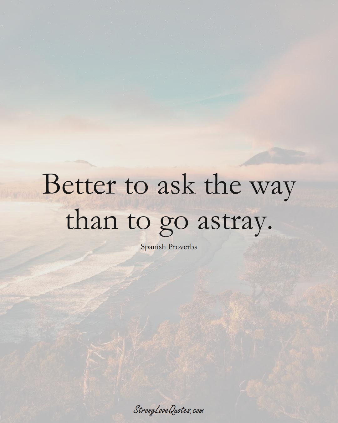 Better to ask the way than to go astray. (Spanish Sayings);  #EuropeanSayings
