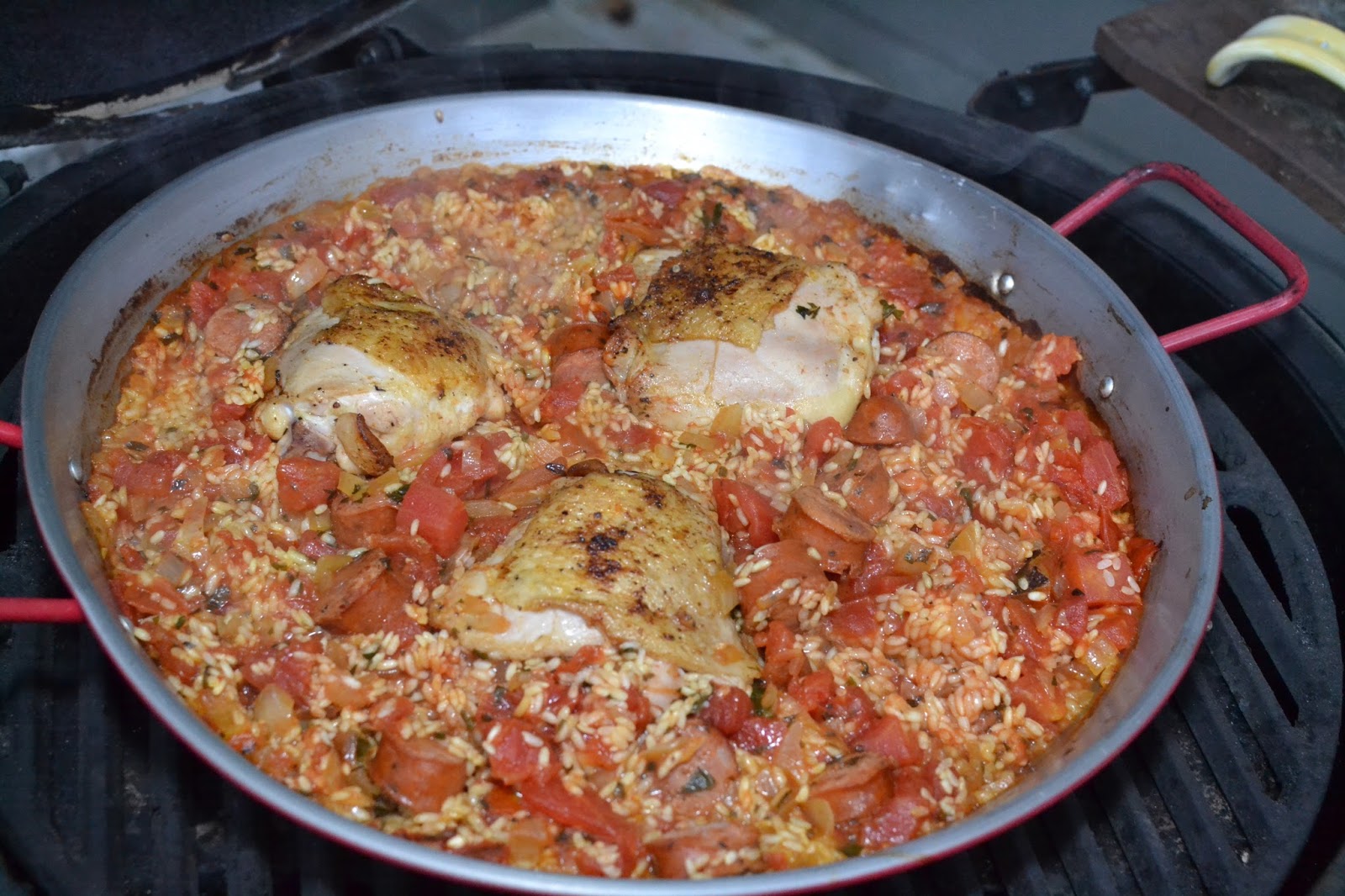 Weekend Food Project Paella on the Big Green Egg
