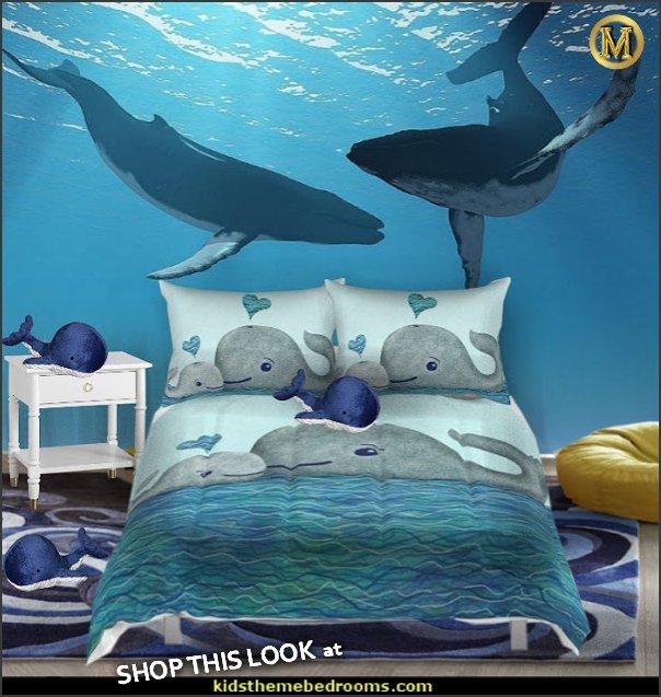 whale bedding whale bedroom  whale theme bedroom ideas - whale theme decor - whale wall murals - underwater theme bedrooms - whale theme nursery.- whales bedding - whales wall decal stickers - boat beds -
