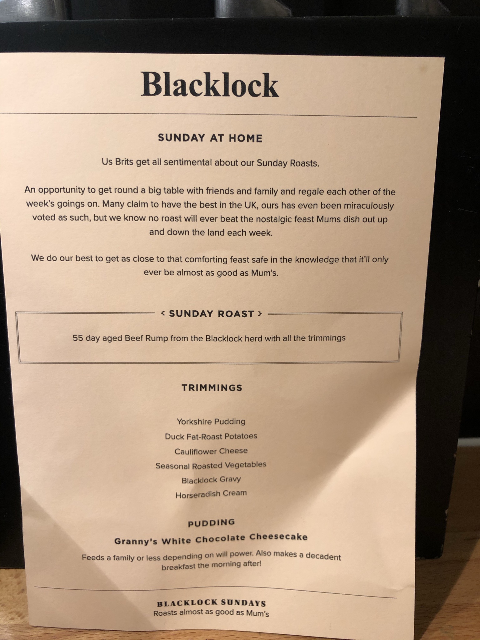London Culture Blog Blacklock "Restaurant" Review