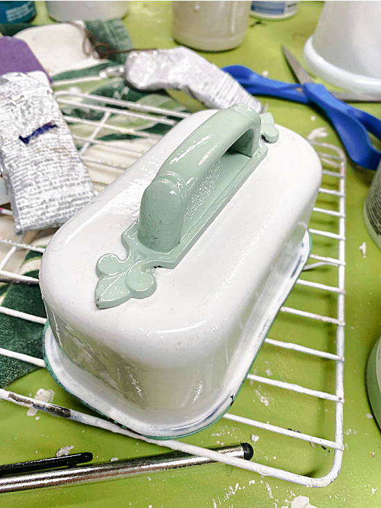 Green Enamelware DIY Butter Dish