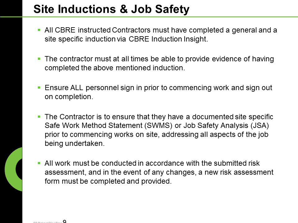 CBRE Site Inductions