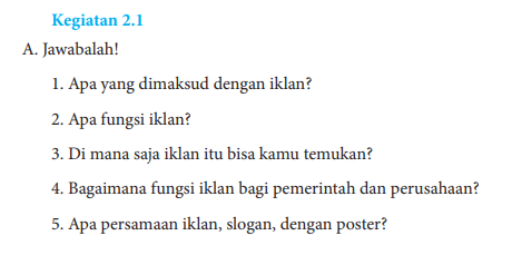 Jawaban Buku Bahasa Indonesia Kelas 8 Kegiatan 2 1 Hal 30 31 Apa Yang Dimaksud Dengan Iklan Pentium Sintesi