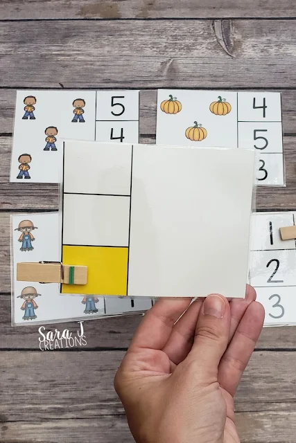 Free pumpkin counting clip cards make awesome counting practice and fine motor practice for preschool or kindergarten.