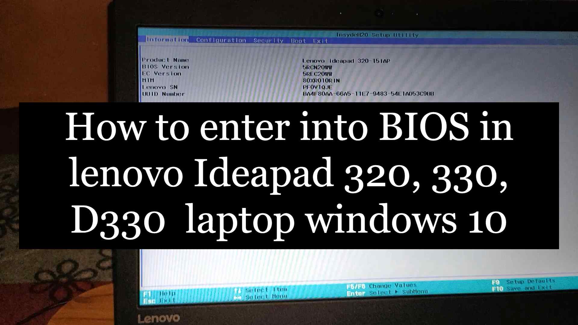 How to enter into BIOS in lenovo Ideapad 320, 330, D330  laptop