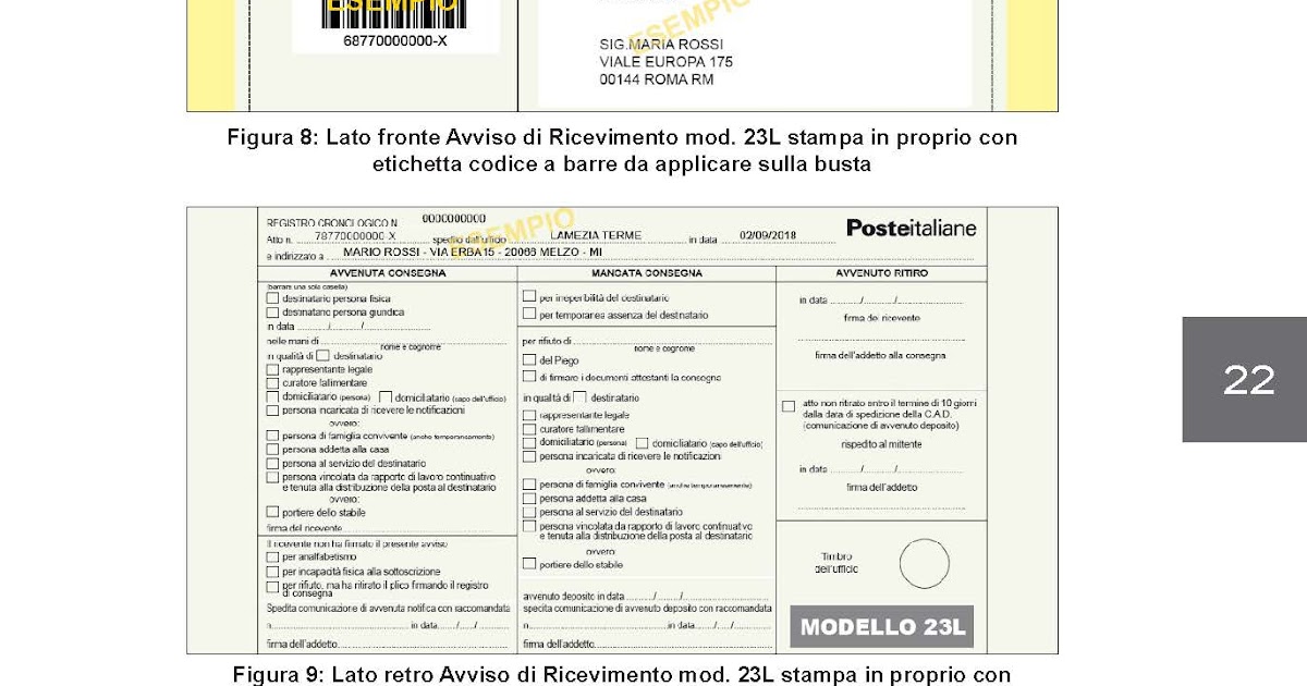 Polizia Locale Blog Atti giudiziari a mezzo posta Nuova Modulistica in vigore dal 23/09/2020