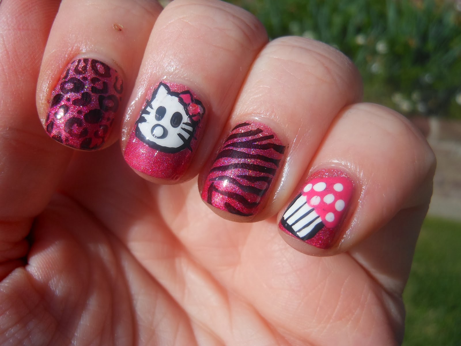 kitty nail art step by step