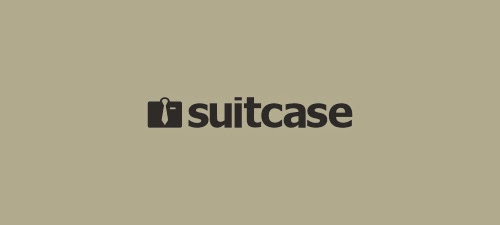Suitcase Logo Negative Space contoh logo negative space