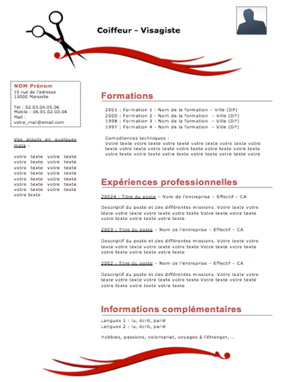 Modèles de CV par métier ~ les offres d'emploi a Casablanca