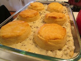 Biscuit and Sausage Gravy Casserole