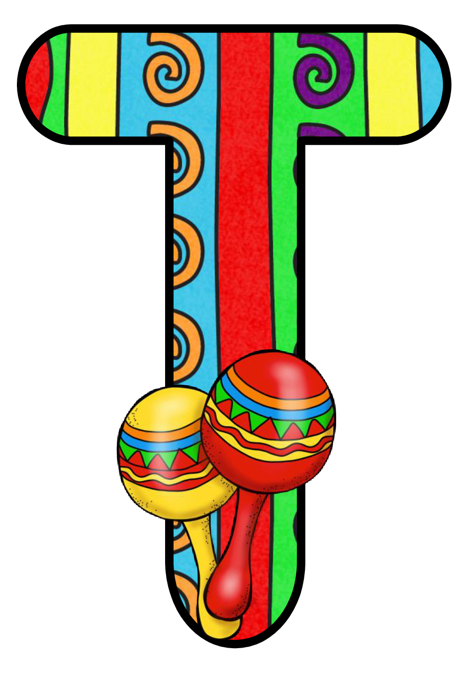 Abecedario con Maracas. Maracas Alphabet. Oh my Alfabetos!