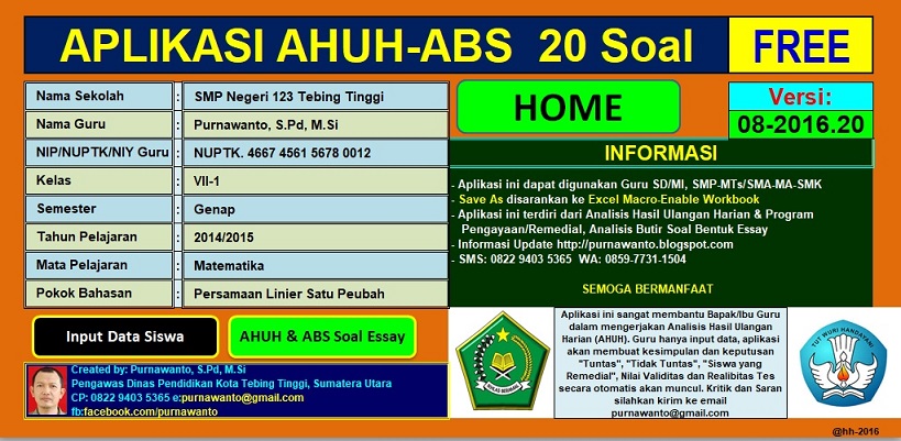 Blog Pengawas Sekolah Purnawanto Kumpulan Aplikasi Analisis Butir Soal Dan Ahuh