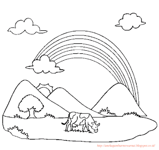 Gambar Mewarnai Pelangi Untuk Anak Paud Dan Tk