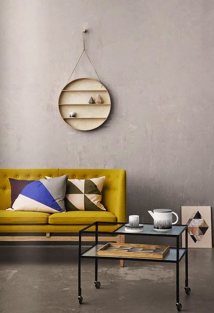 Salon i pokój dzienny, sofa, kanapa, kolorowa, w kolorze, scandinavian style, styl skandynawski, living room