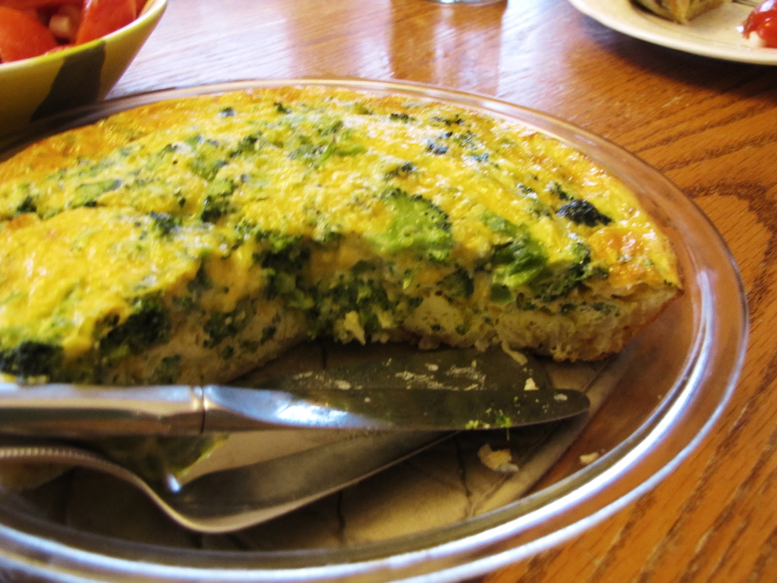 tuesday night cooking adventures Broccoli Omelet with Tomato Salad