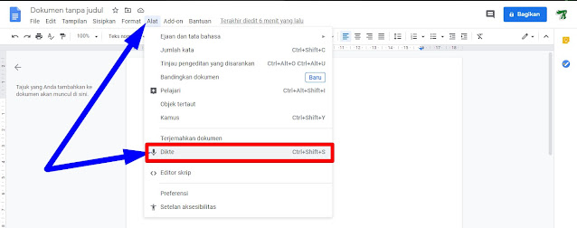 Cara Mengetik Tulisan dengan melalui Suara Voice Typing di Google Docs Cara Mengetik Tulisan dengan melalui Suara Voice Typing di Google Docs