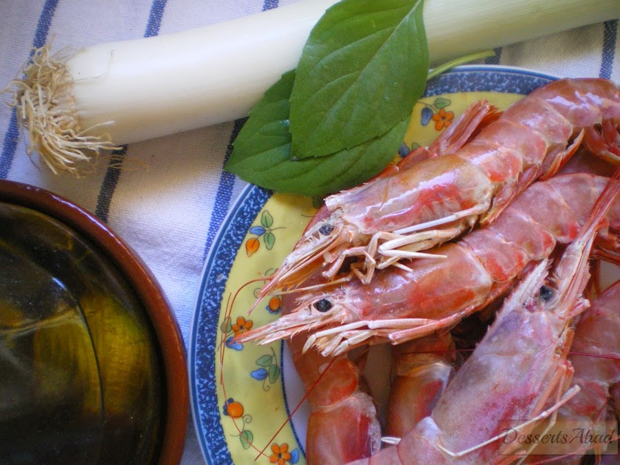 Arroz a la albahaca con gambones (Ingredientes)