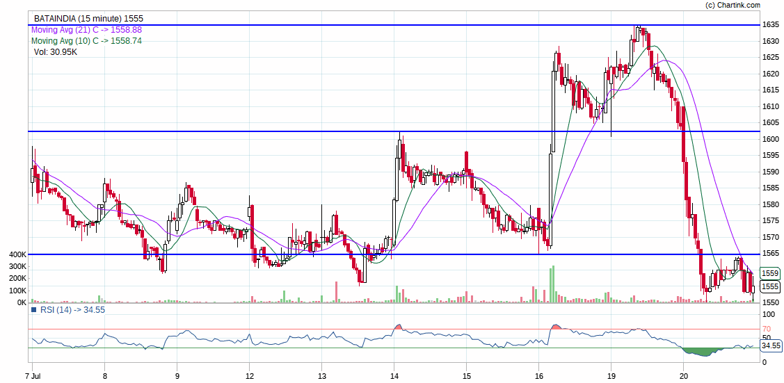 why bata india share is falling today