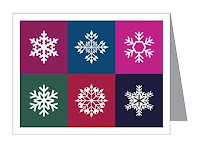 note card with snowflakes