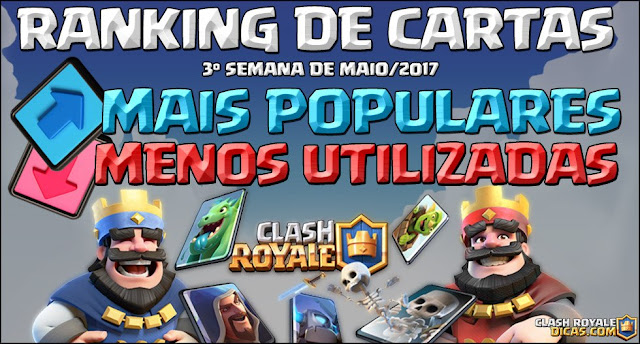 Ranking das cartas mais utilizadas 3° semana de Maio/2017