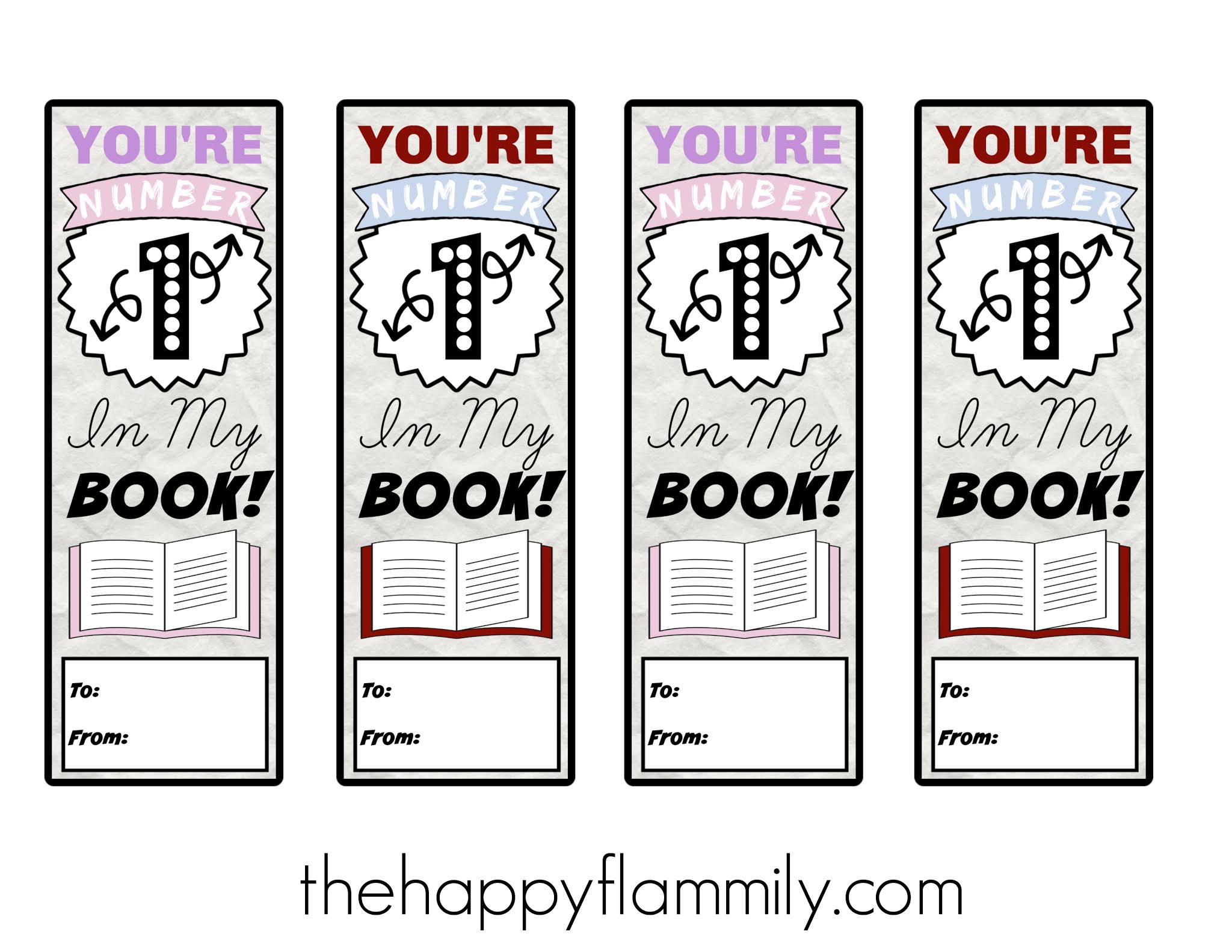 FREE Valentine Bookmark Printable