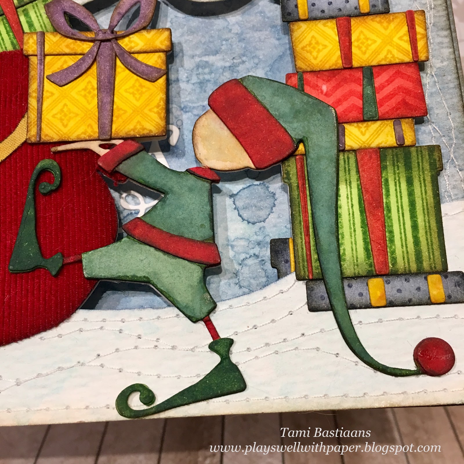 Tissu Coussin/Brosse Craft Panel Santa's Helper Noël Elf
