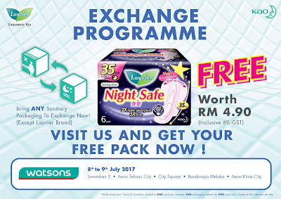 Kao Laurier Night Safe Pack Free Exchange Programme Watsons