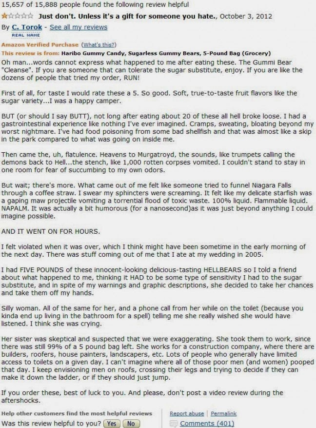 Hilarious Amazon Reviews of 5 Pound Bag Of Gummy Bears Has Probably